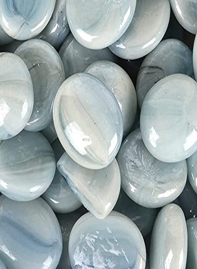 Pikvy Pebbles for Decoration - Glass-Milky Grey Pebbles Stones - Decorative Stones and Pebbles, Vase Fillers Stones - Pebbles for Plants Pots and Home Decor (2 Kg) - Image 1